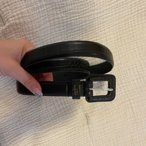 Black snake skin leather belt - urban outfitters